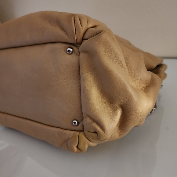 CHANEL Beige Lambskin Leather LAX Accordion Shoulder Bag - Picture 5 of 15